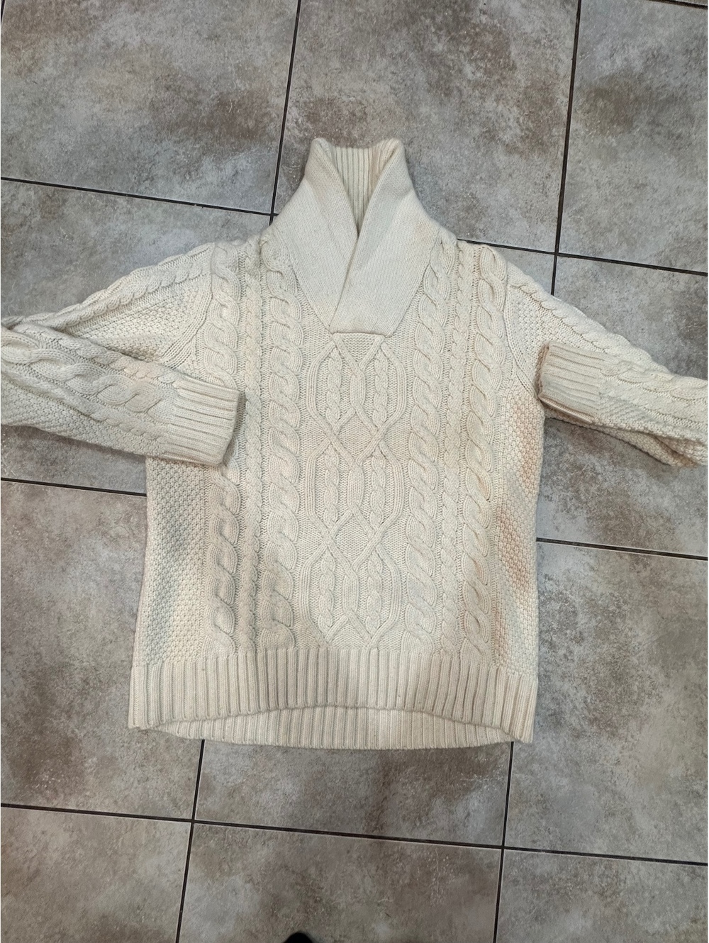 Banana Republic Tall XL Cream Cable Knit Sweater
